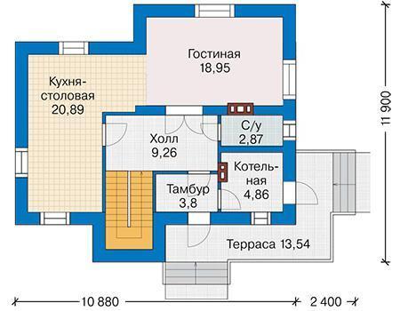 Планировка проекта дома №60-30 60-30_1.jpg