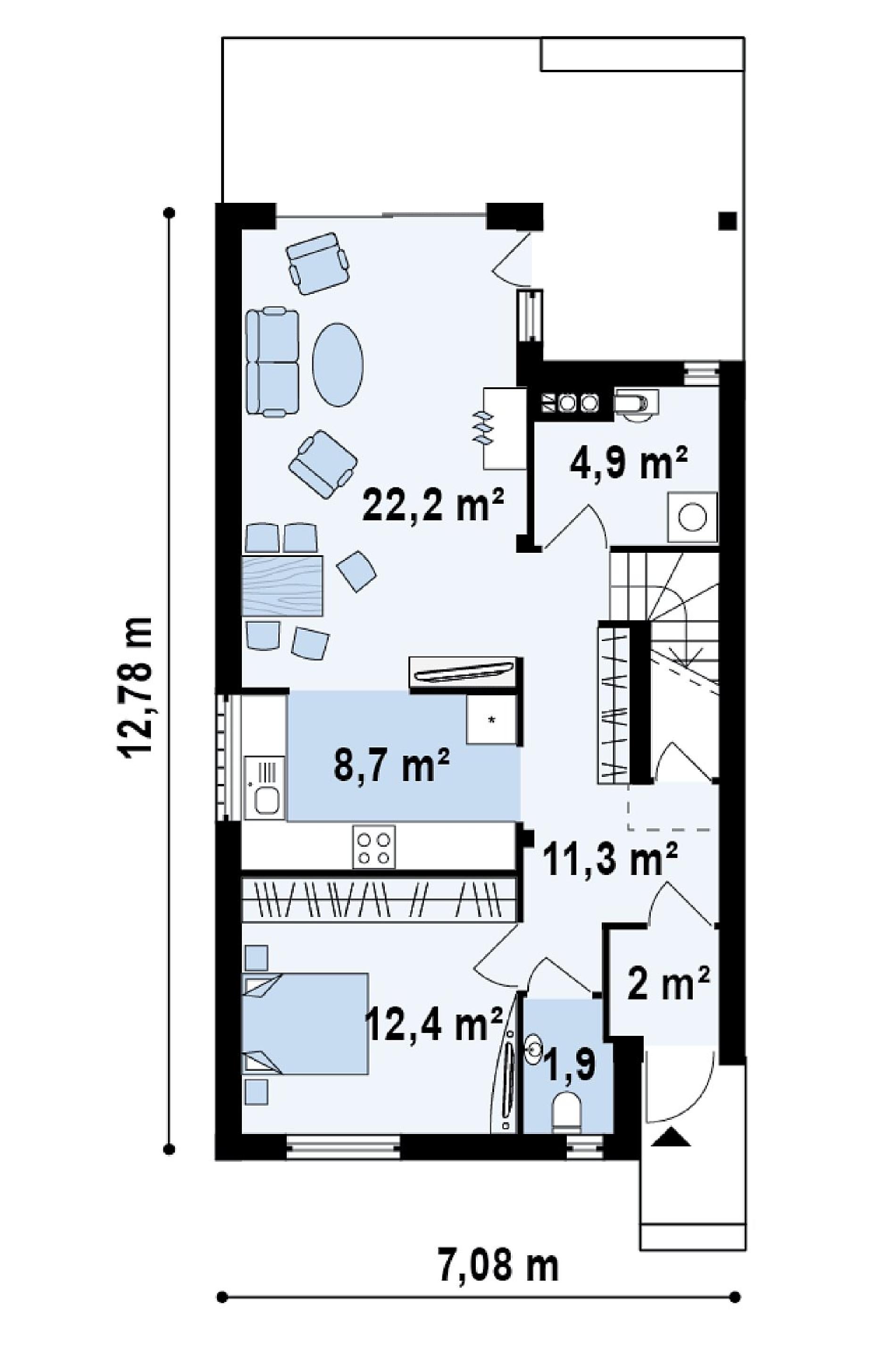 Планировка проекта дома №z137 Z137_rzut1.png