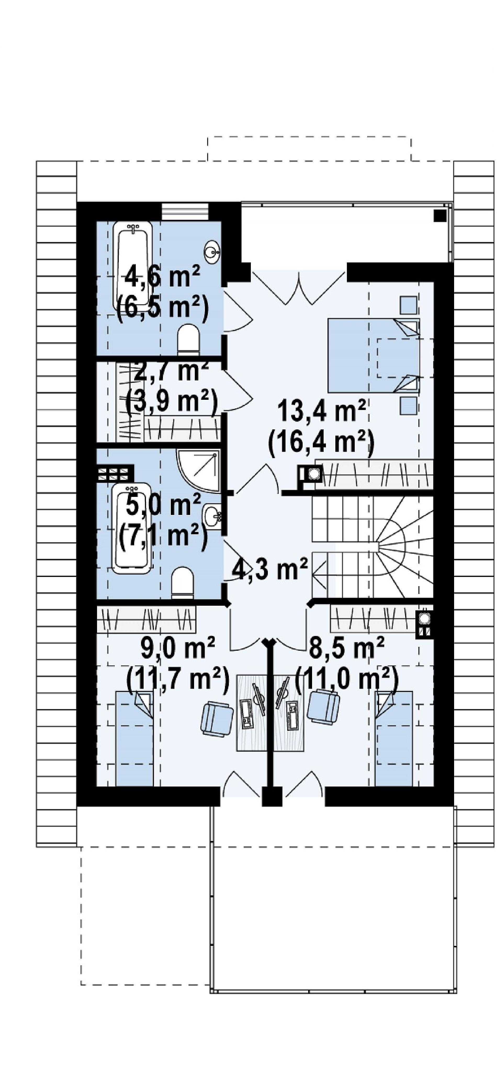 Планировка проекта дома №z299 Z299_rzut2.png